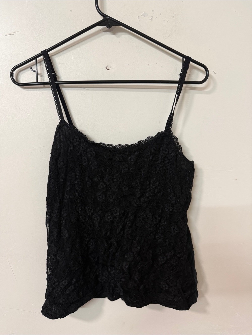 Elle Black Lace Spaghetti Strap Tank y2k